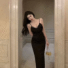 V-Neck Pearl Design Halter Sleeveless Satin Tight Stretch Elegant Evening Party Dresses Long Dresses - Image 3