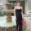 Waist Cutout Sexy Halter Long Dress Satin Tight Stretchy Elegant Dresses - Image 2