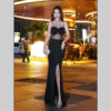 Waist Hollow Out Fine Flash Sexy Elegant Style Wrap Hip Camisole Long Dresses - Image 2
