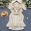 Suspenders sleeveless floral ladies dress silk satin elegant style dress - Image 4