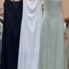 Silk Smooth Bamboo Pattern Halter Sleeveless Slim Dress Long Dress - Image 3