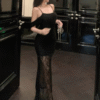 Ribbon Sleeve Halter Wrap Hip Hollow Out Dress Slim Elegant Evening Party Dresses - Image 3