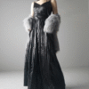Elegant Women's Dresses Pleated Style Smooth Satin Sleeveless Halter Long Dresses - Image 4